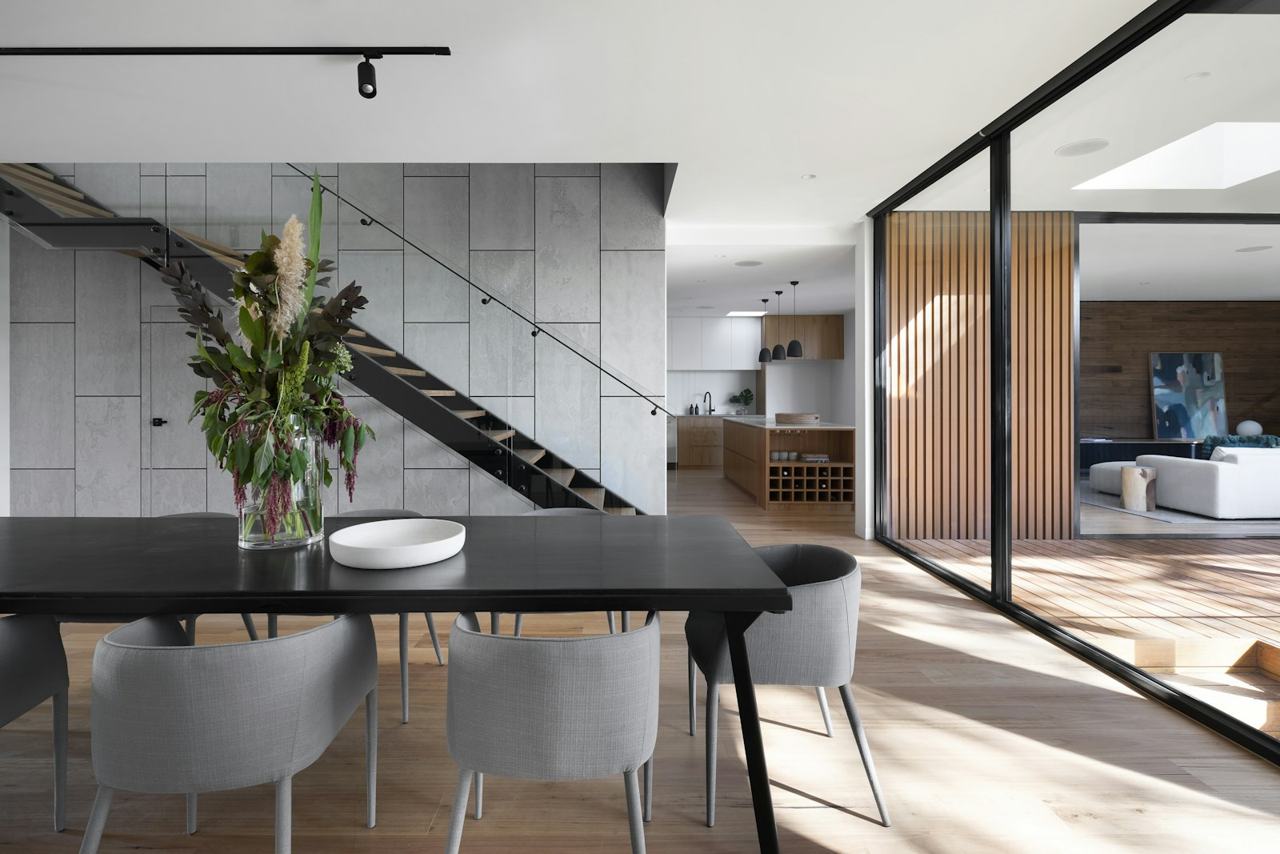 Modern living space with laminate flooring