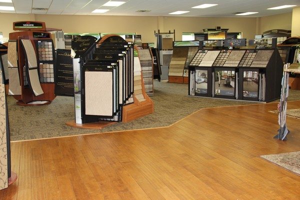 The Savage showroom with flooring sample displays